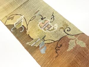 すくい織葡萄唐草模様織出し袋帯